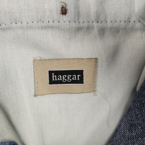 Haggar Pants Mens 34x29 Blue Denim Comfort Waist Classic Fit Jeans 100% Cotton - Picture 6 of 8